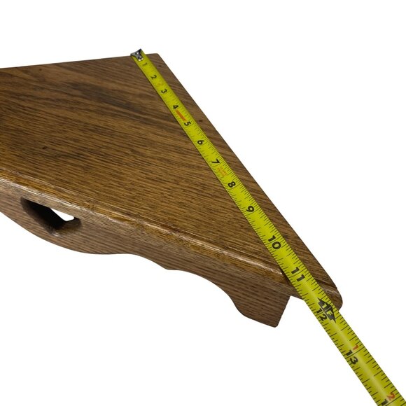 Rustic Wooden Triangle Corner Shelf Heart Cutout Farmhouse Wall Decor - Picture 4 of 6